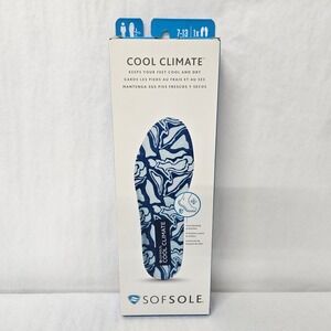 Sof Sole Cool Climate Men's Insoles Trim to Fit‎ Size 7-13 Blue White Marble NEW